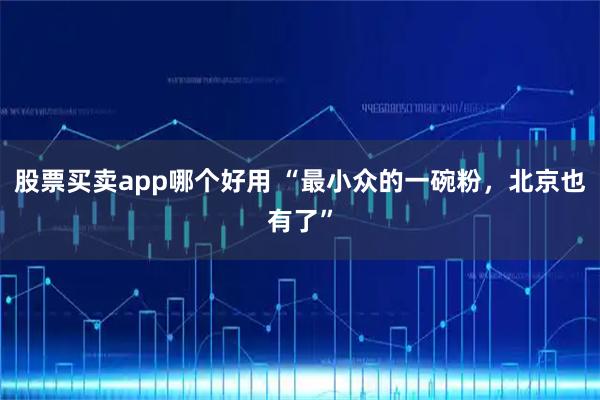 股票买卖app哪个好用 “最小众的一碗粉，北京也有了”